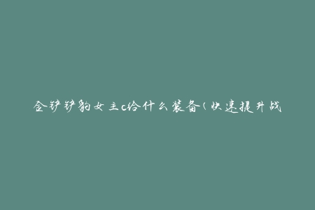 金铲铲豹女主c给什么装备(快速提升战斗力攻略)